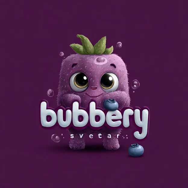 Create a logo for a youtube channel for kids named 'bububerry'