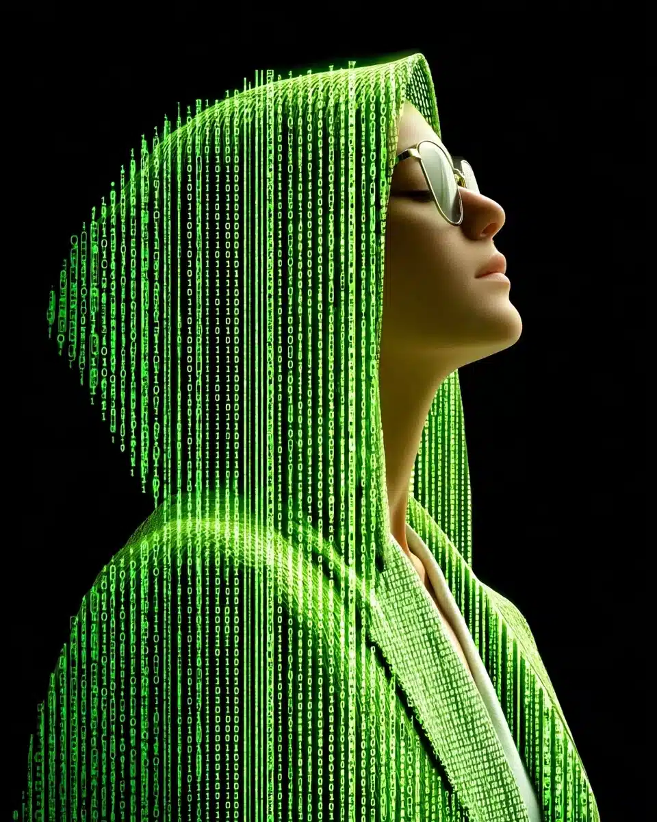 Binary Code Woman Portrait