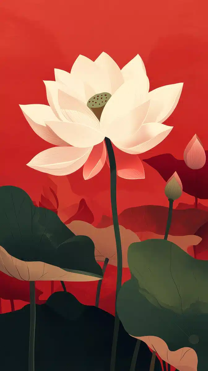 Lotus Flower Chinese Illustration
