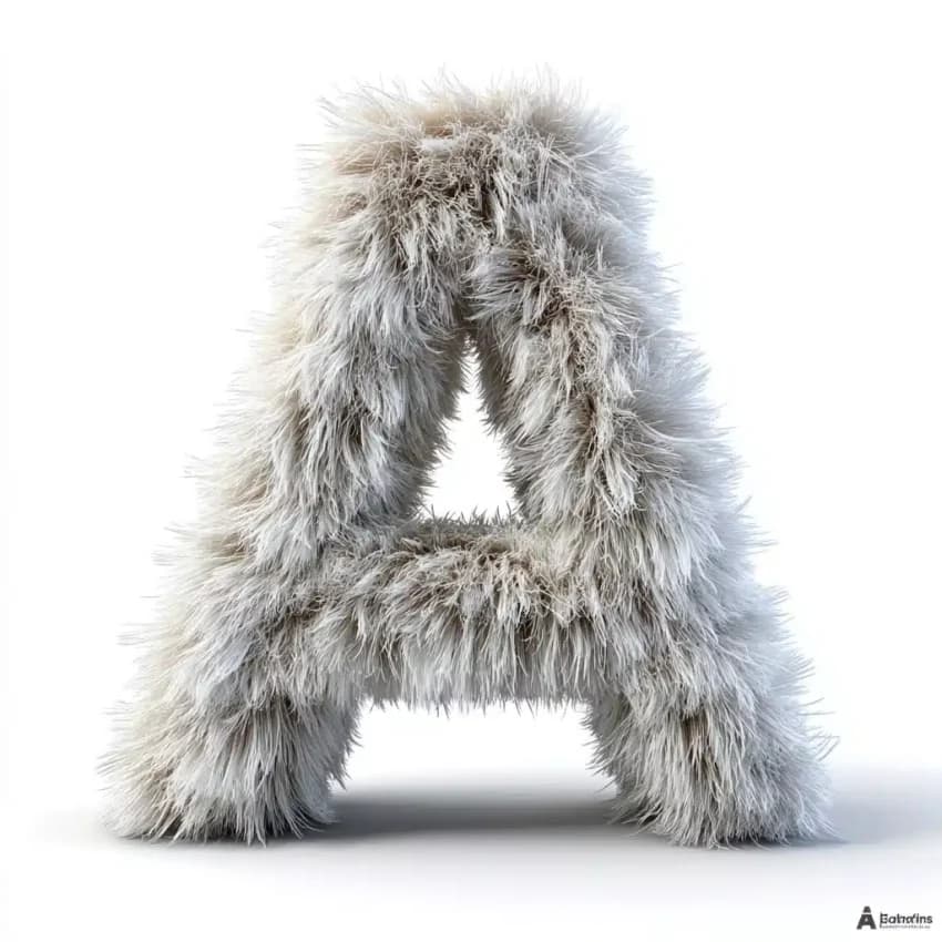 Furry Letter A 3D Render