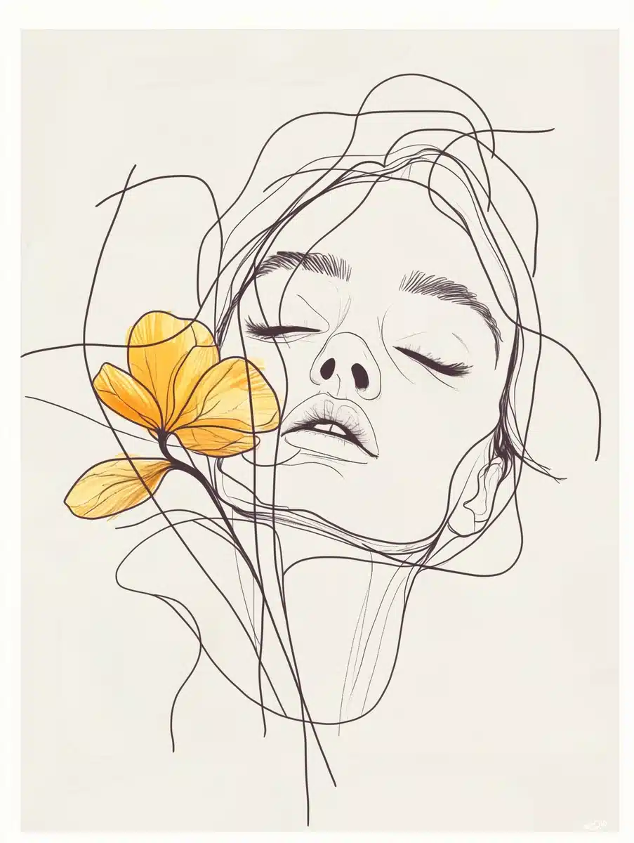 Minimalistic Line Botanical Art