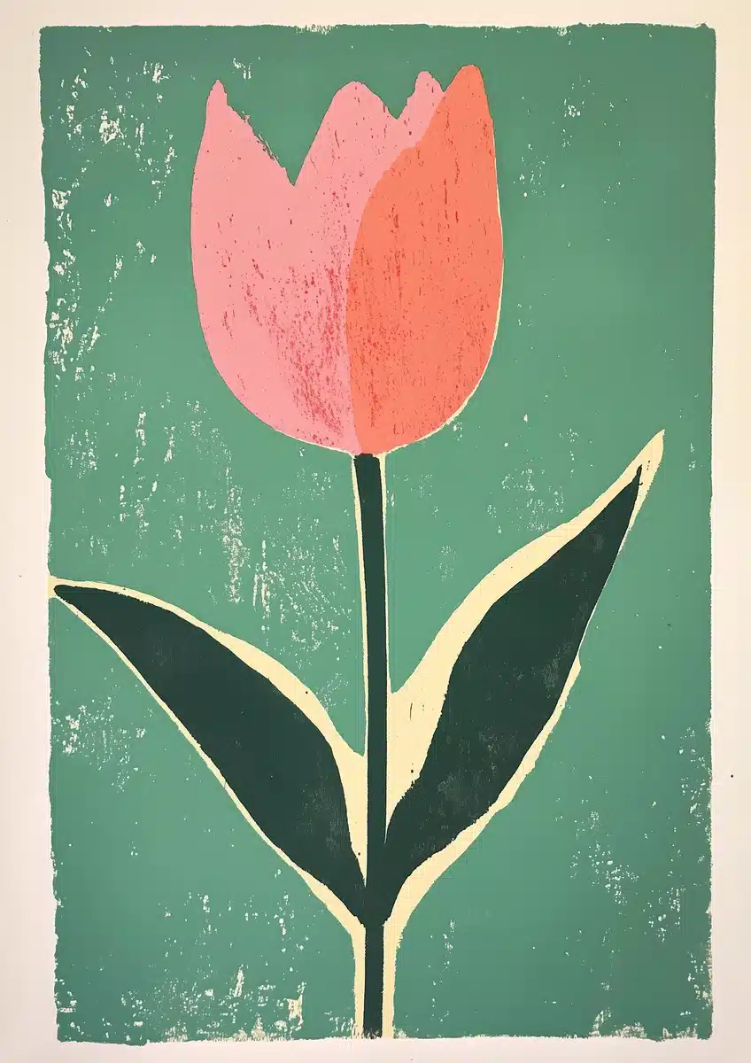 Block Print Matisse Tulip