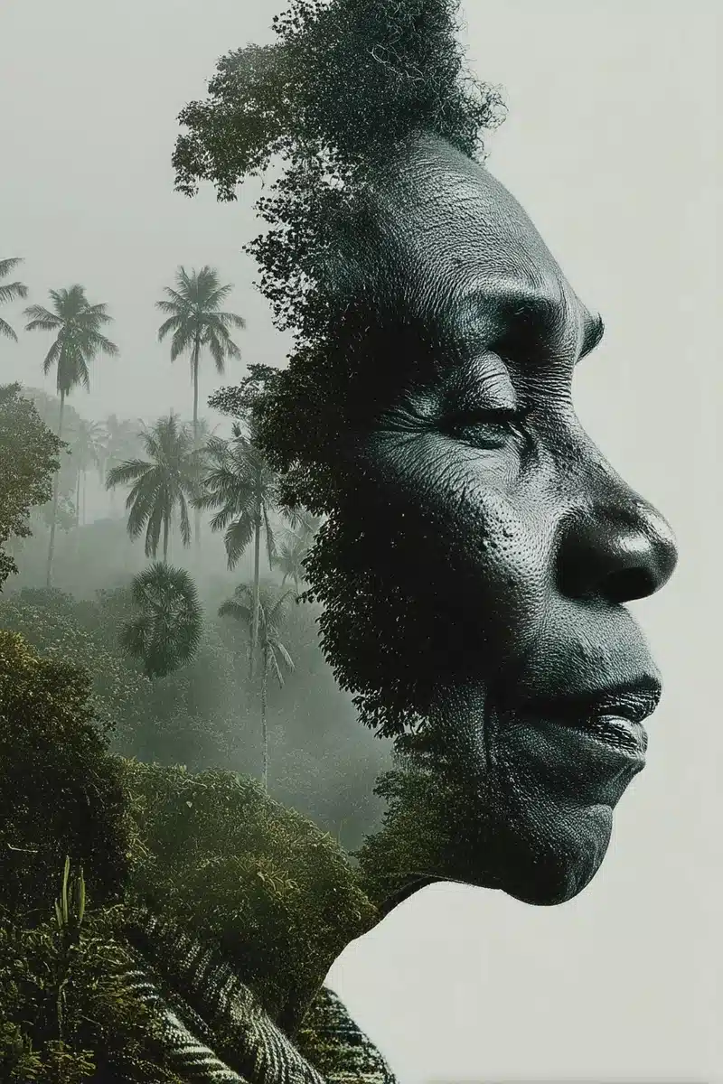 Double Exposure Island Portrait