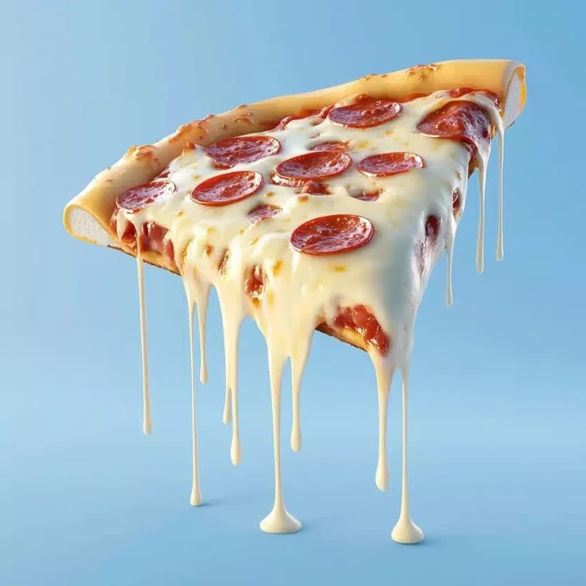 3D Cartoon Pizza Render